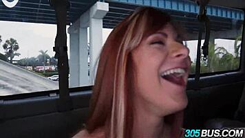 big tit redhead craves wild anal threesome action now