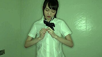 Petite Japanese girl climaxes in homemade video