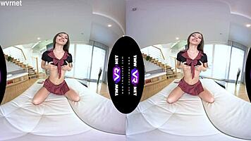 hey, wanna see this fully-clothed babe orgasm on the sofa?