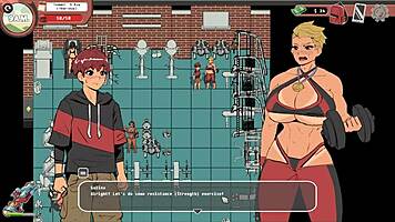 spooky milk life hentai game. rough femdom handjob at the gym