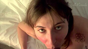 In her bedroom, the pregnant amateur deepthroats a massive cock POV style.