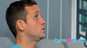 My bossy stepsister finally lets me fuck her shaved pussy with my big cock