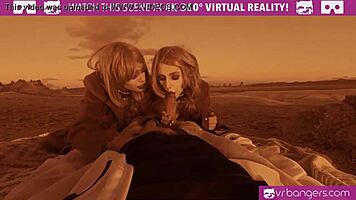 Two hot blonde babes fucking hard on mars in vr!