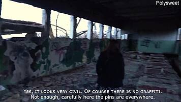 why is this blogger girl sucking a guy in a deserted place? and he cums on her face!