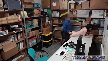 brunette teen fucks patron while redhead gets pounded hard by suspect in uniform