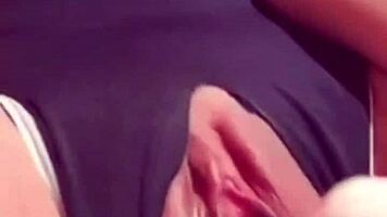 Slutty selfie girl seduces with shaved pussy and wild squirting