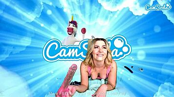 Petite blonde teen 18+ cums hard with VR toy play