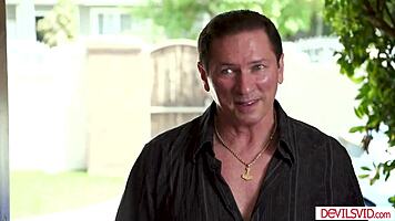 Petite Wife Delivers Blowjob to Husband and Neighbor in Wild Group