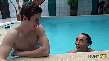 hidden cam adventures in a private pool with teen blowjobs and sex for cash