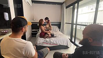 why did the redhead cum in our mouths during the swap?