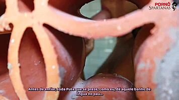 Julia carioca gets naughty in the neighbor's renovation with sheer outfit