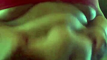 Chubby teen in fishnets belly play