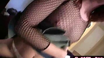 Teen slut dry humping horny dude in miniskirt and panties, teasing with redhead charm!