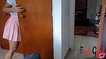 As a good stepdaughter, I massage my stepfather's stress away with my tits and let him fuck me.