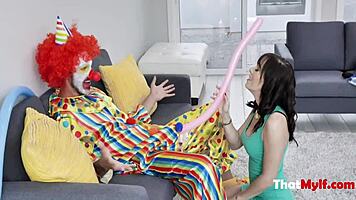 brunette milf alana cruise fucks a fat clown for halloween fun