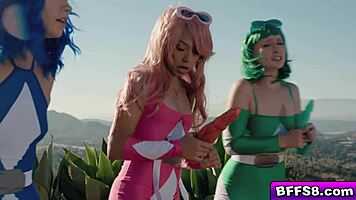 Laney Grey Bianca Bangs And Khloe Kingsley Wants Elias Cash Cock In Exchange For Not Telling Zordon He Didnt Help Them!