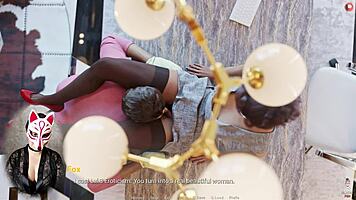 Business Woman in Stockings Gets Pussy Licked by Boss in Public 3D Porn