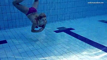 Absolute underwater blonde beauty Elena Proklova with natural tits