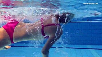 Absolute underwater blonde beauty Elena Proklova with natural tits