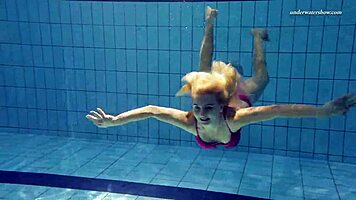 Absolute underwater blonde beauty Elena Proklova with natural tits
