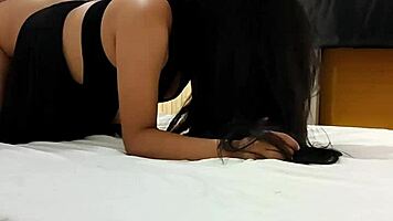 i fuck a tremendous very sexy brunette with her black dress and her tight colombian pussy