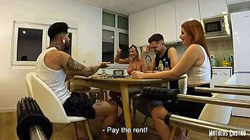 teen 18+ brunette gets cum on her pussy after sexy games with friends! 🇵🇹