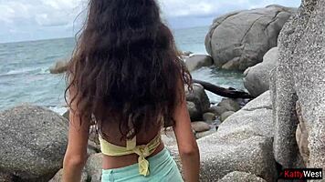 even a strong storm can't stop this outdoor sex with cum on ass