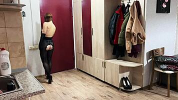 Wow! In Sexy Lingerie I Meet My Husband From Work Daily!