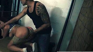 fem dom left bound at house party for rough outdoor bondage sex