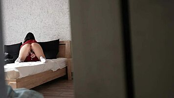 Voyeur Stepsister Caught Masturbating and Riding Hard in Homemade Upskirt Clip