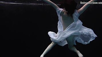 aqua girl andrejka strips underwater in pool