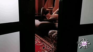 Spying on my step sister as she fucks herself with a huge cock 😏