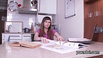 Cute Coed Teased and Reamed Orally by Elder Instructor in College