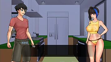 my friend sucks my cock in the kitchen