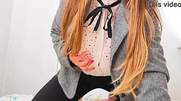 Hot stepsister rides in lesbian cowgirl with huge boobs