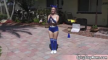 Bubbly stepsis loves cheerleading, and I just love fucking her pussy in that uniform.