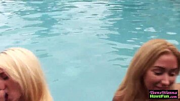 Real teen 18+ amateurs sucking at outdoor bikini party. Their blowjob skills shine in high definition reality.