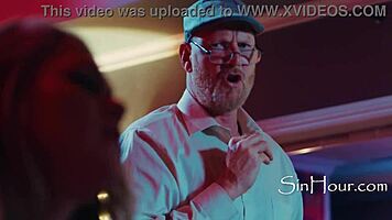 horny teen fucks in public cinema with tall brunette