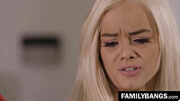 tiny teen learns wild sex tricks from stepmom Jasmine Jae and Elsa Jean at familybangs com.