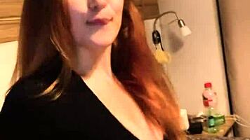 Ritafox, the redhead Russian teen, flaunts her juicy, firm ass in close-up.