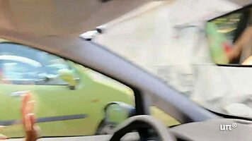 bratty italian teen dominates man with foot fetish in car