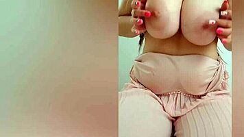 Young Student Boldly Shows Big Tits and Plays with Them Intensely.