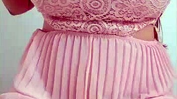 Young Student Boldly Shows Big Tits and Plays with Them Intensely.