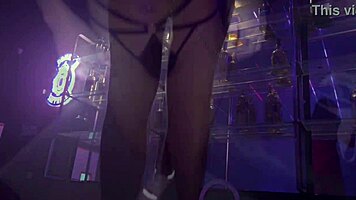 In São Paulo, skinny young girl deepthroats at swing party