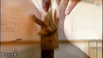 redhead teen in plaid skirt and heels stuffs her shaved pussy with toys while feeling slutty for teacher