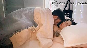 Hey, check out this tattooed punk latina brunette giving a delicious blowjob to her cute amateur partner.