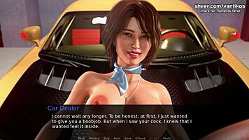 Betrayed petite redhead teen gets anal fucked by teacher's monster cock in gameplay.