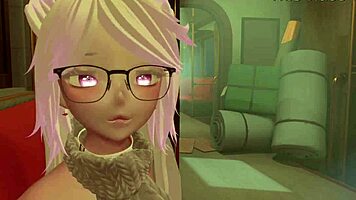 Busty Anime Babe Rides Hard in Public Train