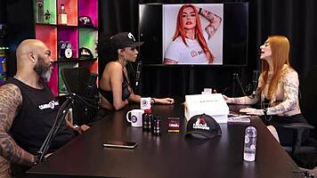 She wants to join suicide girls and miss tattoo week - fiery redhead in sheer red 😍