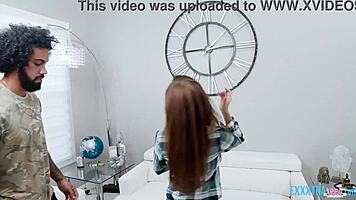 Small Tits Dani Blu Enjoys Hard Dicking on Sofa from James Angel